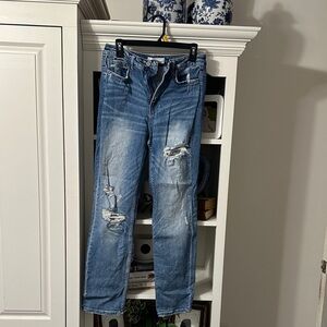 Distressed Blue Jeans